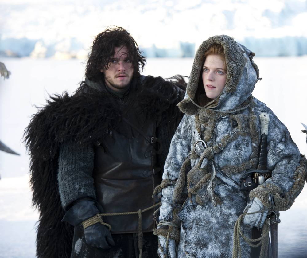 Kit Harington and Rose Leslie on Game of Thrones
