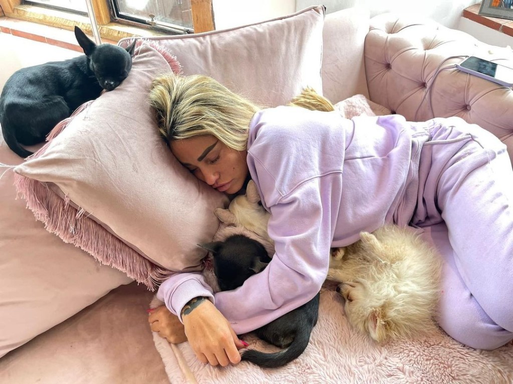 Katie Price with her pets (Picture: Instagram/@katieprice)