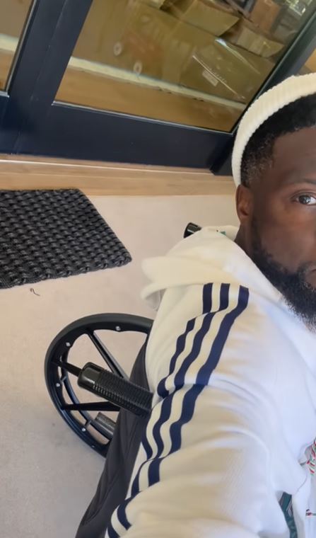 Kevin Hart in a wheelchair