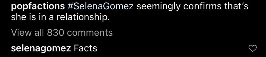 Selena Gomez post