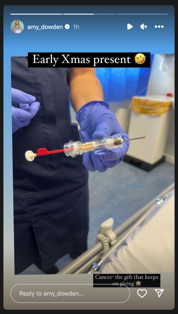 Amy Dowden shares a picture of an injection