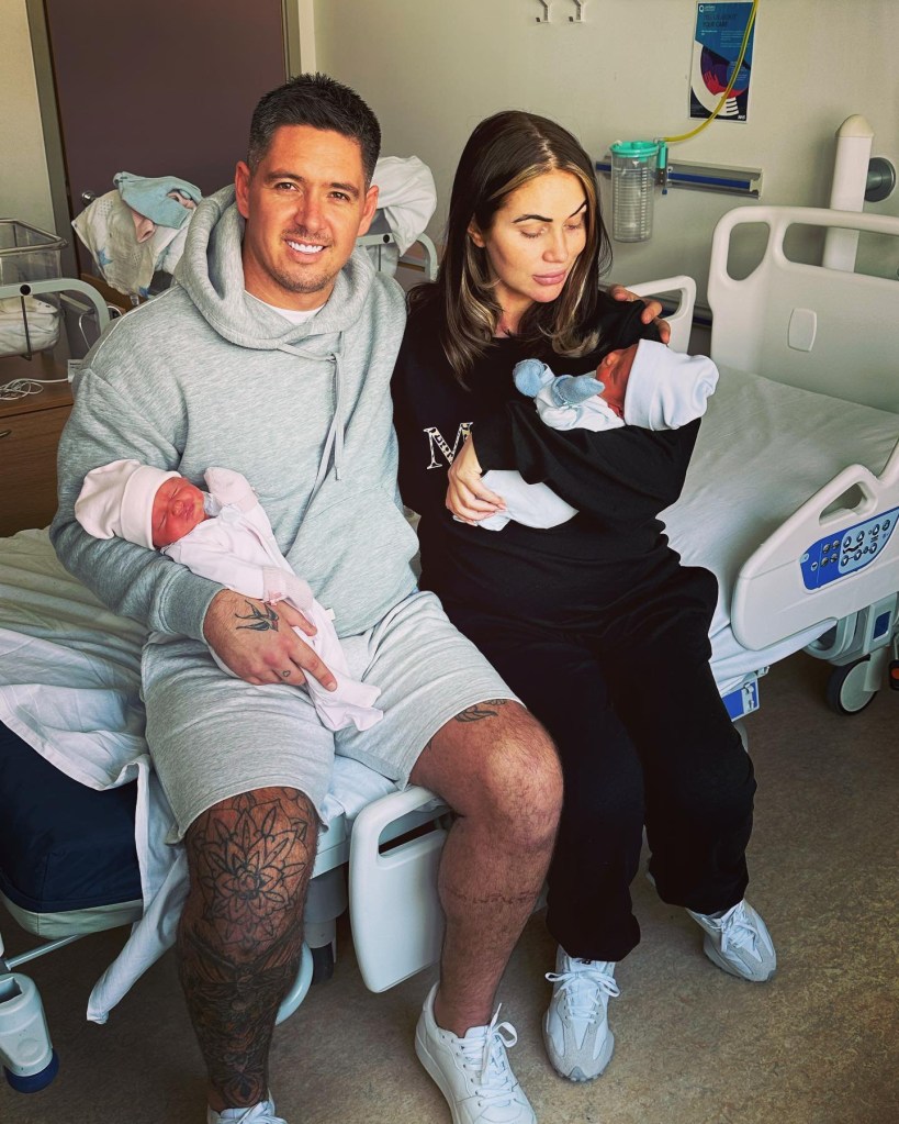 Amy Childs and Billy Delbosq welcomed their twins Billy and Amelia in April