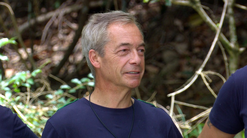 STRICT EMBARGO - NOT FOR USE BEFORE 22:35 GMT, 09 Dec 2023 - EDITORIAL USE ONLY Mandatory Credit: Photo by ITV/Shutterstock (14250610m) Bushtucker Trial, Celebrity Cyclone - Nigel Farage 'I'm a Celebrity... Get Me Out of Here!' TV Show, Series 23, Australia - 09 Dec 2023