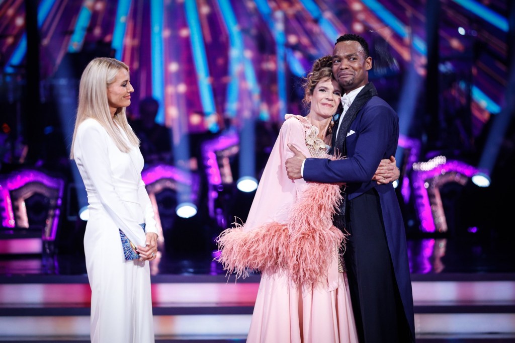 Annabel Croft and Johannes Radebe during the Strictly elimination. 